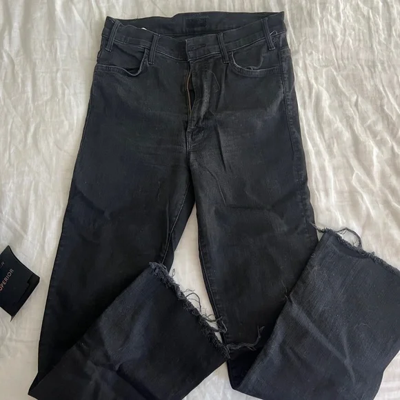 Mother Denim Washed Black Bootcut Jeans - Picture 1 of 2